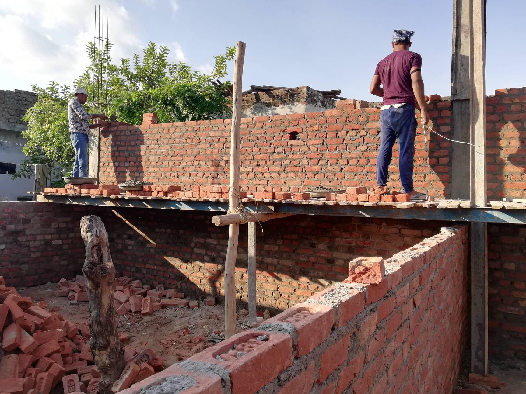 Baufortschritt in Shanti School