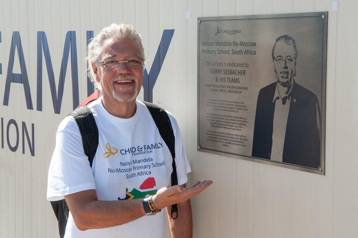 Gerry Seebacher is a big supporter of the Nelson Mandela No-Moscow School