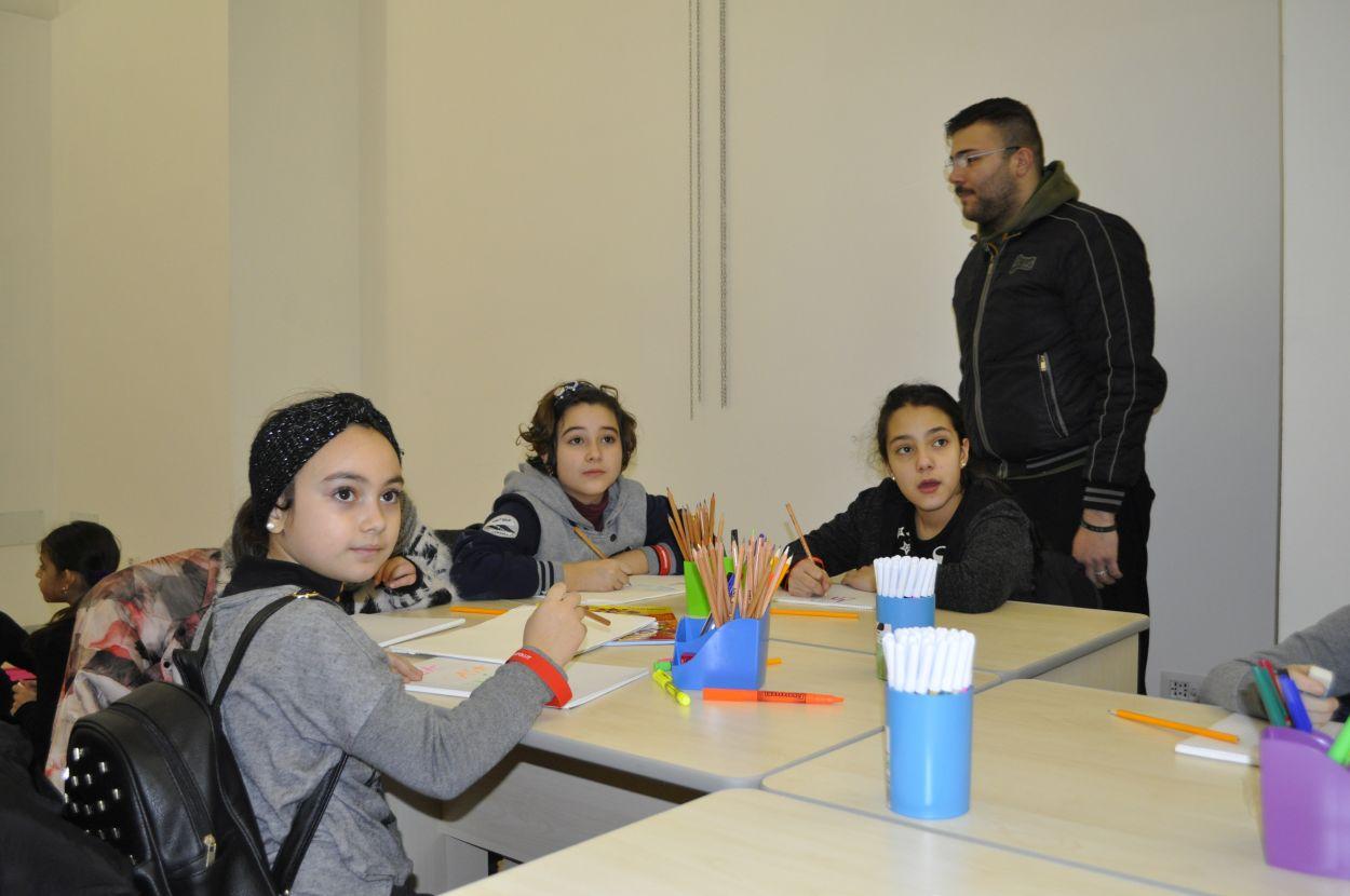 Italian children at an educational workshop