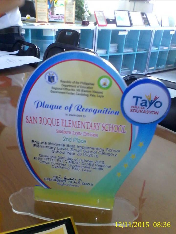 San Roque Elementary School - Brigada Eskwela Award – An Educational Project of the Child & Family Foundation